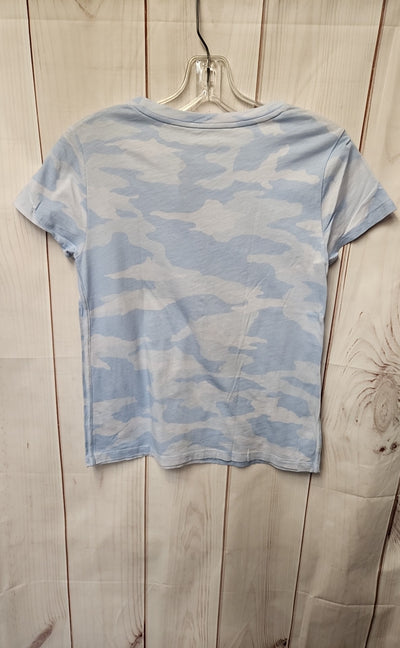 Athleta Women's Size XS Blue Camo Short Sleeve Top