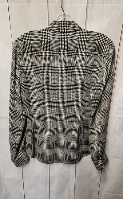 Ralph Lauren Black Label Women's Size 4 Black & Beige Silk Long Sleeve Top