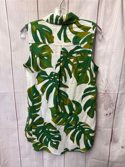 NWT Joie Women's Size XS White & Green Floral Sleeveless Top