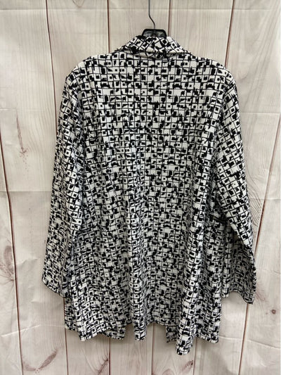Chico's Women's Size 3 = US XL White & Black Cardigan