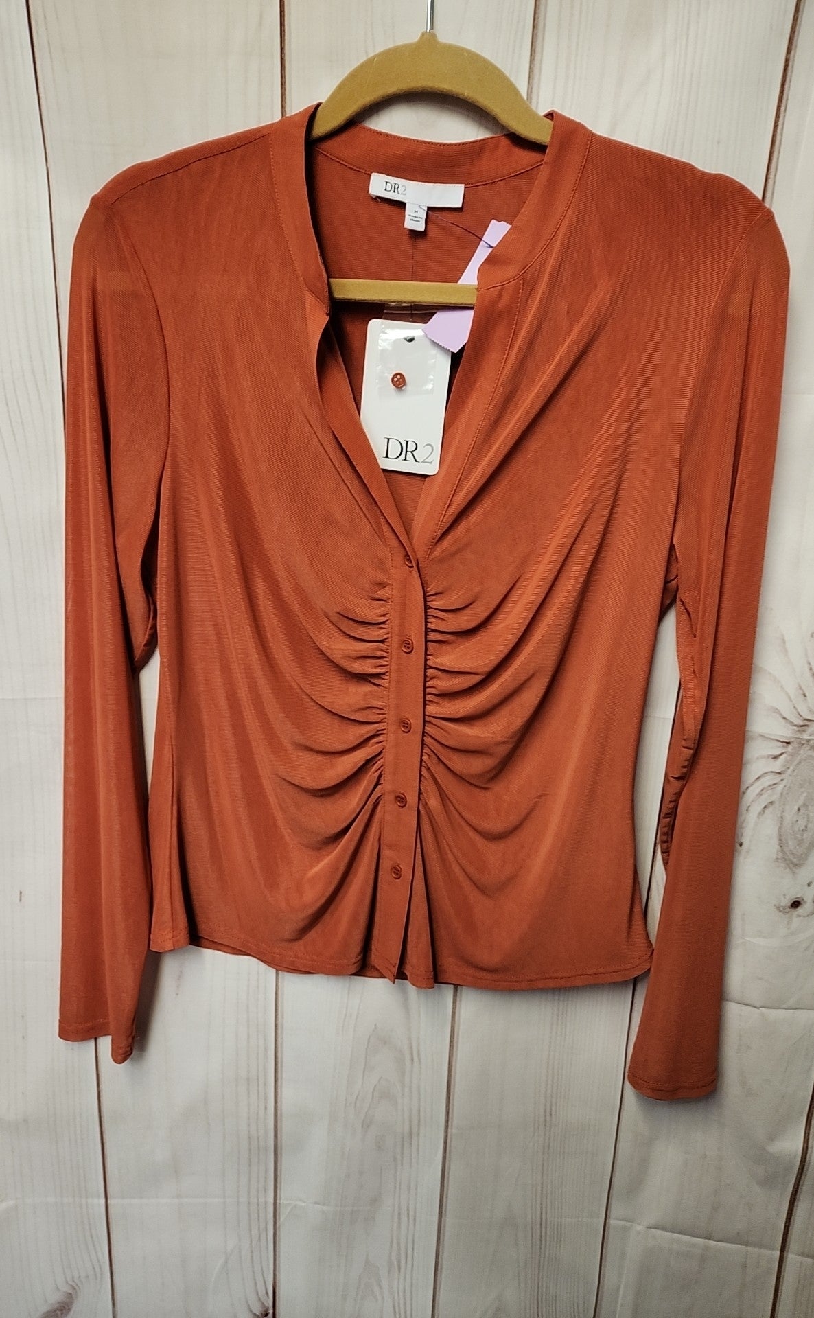 NWT Dr2 Women's Size M Orange Long Sleeve Top