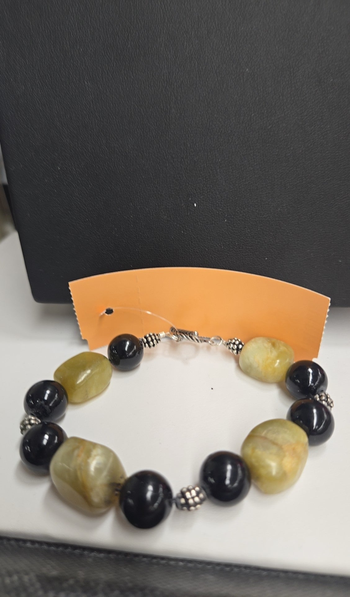 Black & Green Beaded Bracelet