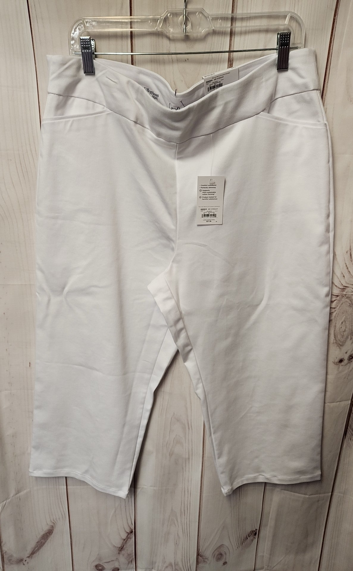 NWT Croft & Barrow Women's Size 16 White The Effortless Stretch Capris