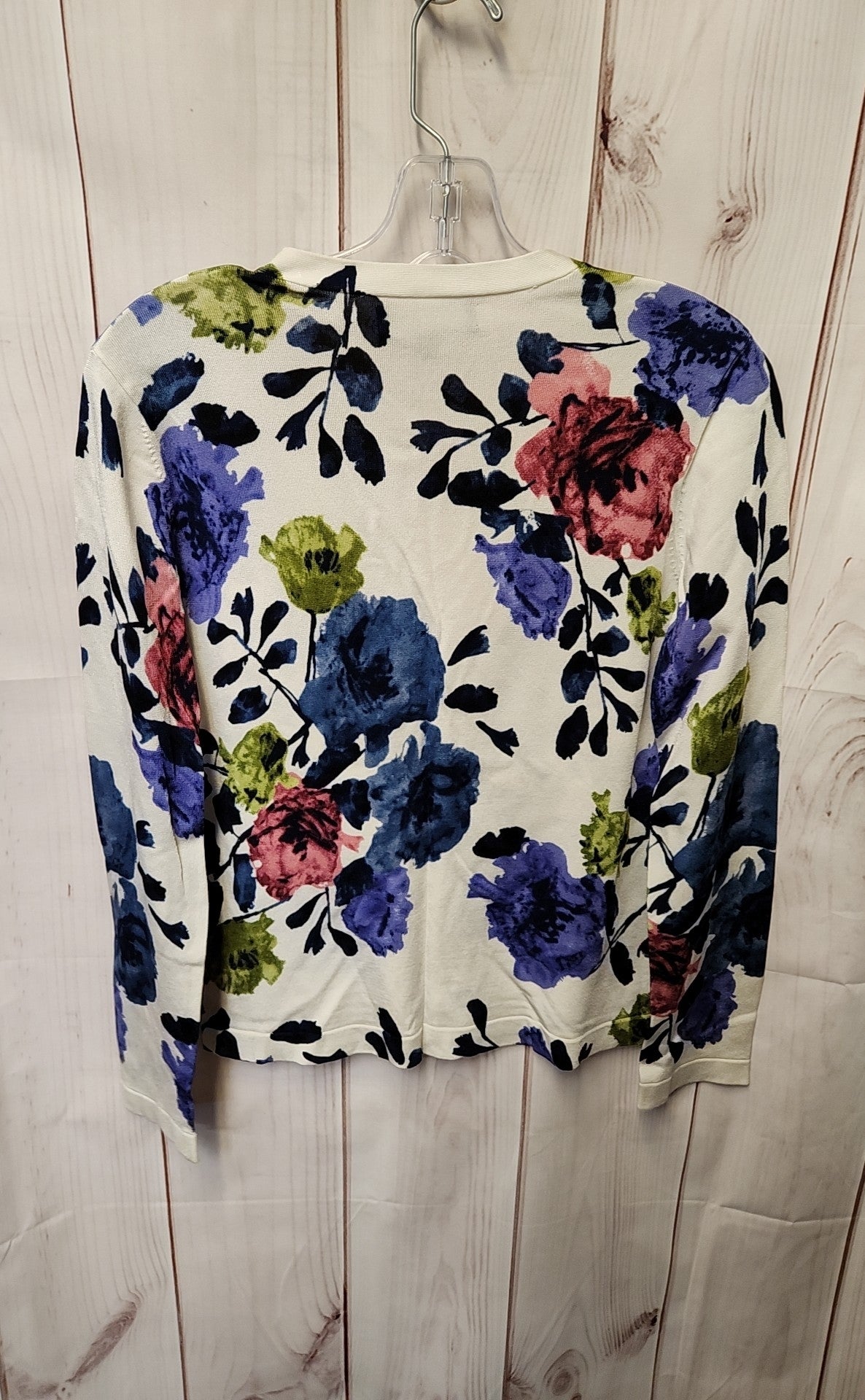 Jones New York Women's Size S White Floral Cardigan