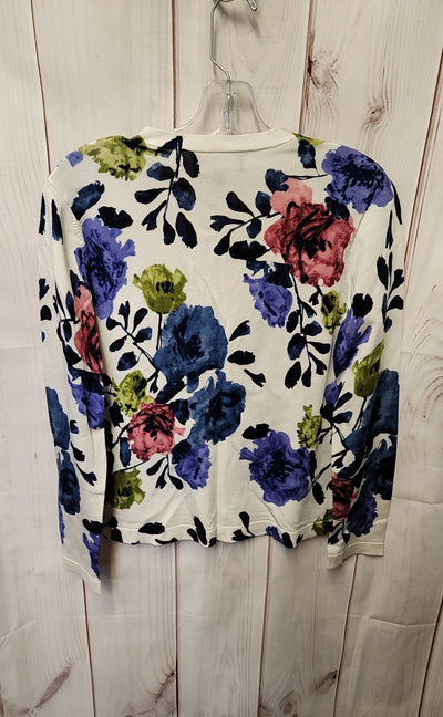 Jones New York Women's Size S White Floral Cardigan