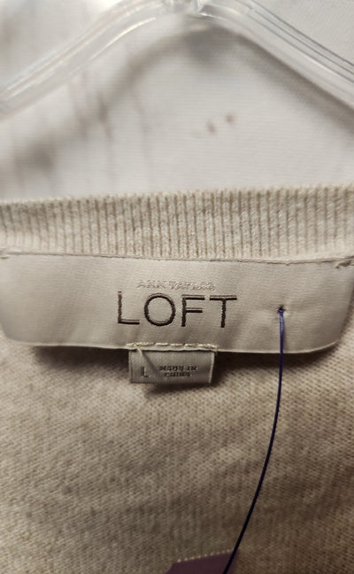Loft Women's Size L Beige Cardigan