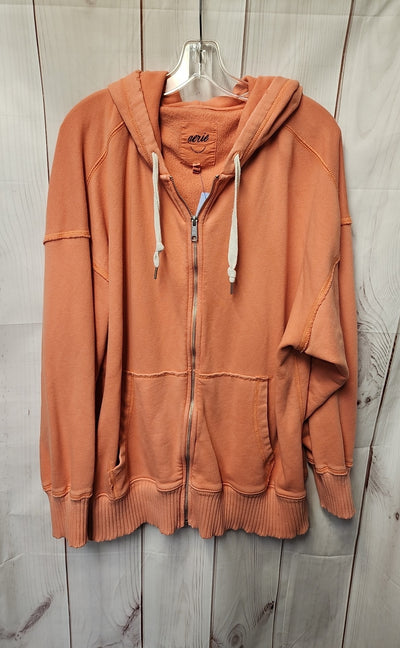 Aerie Women's Size XL Orange Full Zip Hooded Sweatshirt