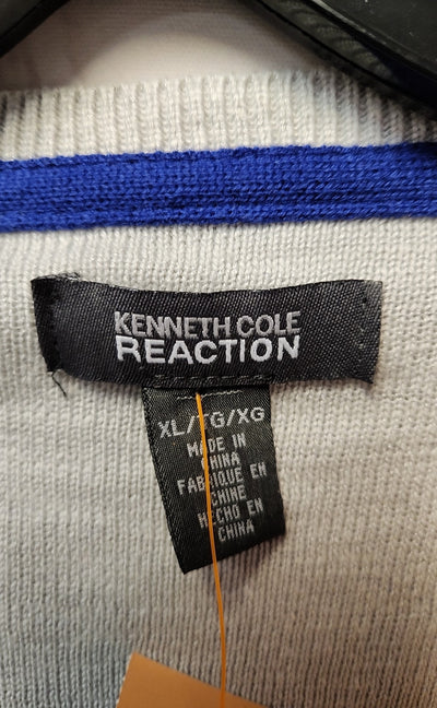 Kenneth Cole Men's Size XL White & Gray Sweater