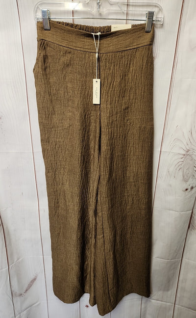 NWT Max Studio Women's Size S Brown Pants Wide Leg Trousers