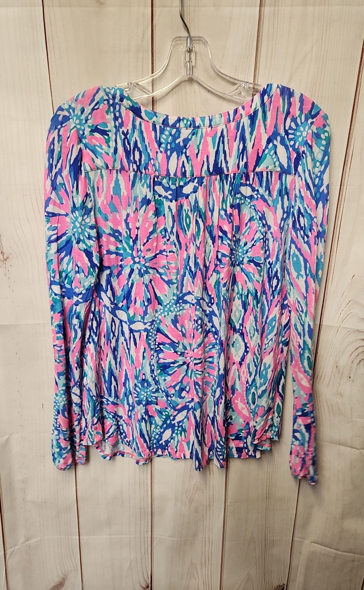 Lilly Pulitzer Women's Size S Blue & Pink Long Sleeve Top