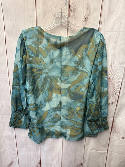 G by Giuliana Women's Size S Green Floral Long Sleeve Top