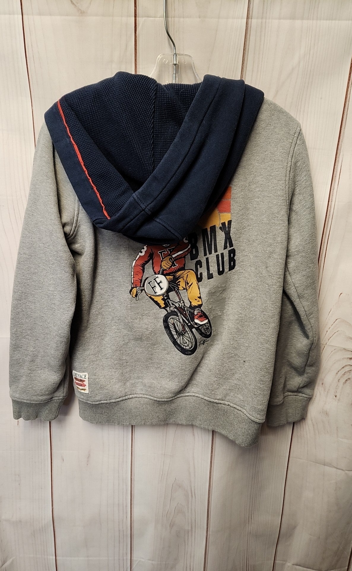 Fat Face Boy's Size 9/10 Gray Full Zip Hooded Sweatshirt
