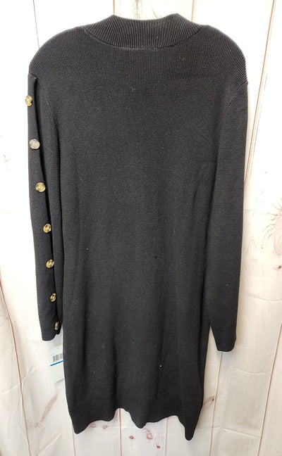 NWT Nina Leonard Women's Size XL Black Knit Dress