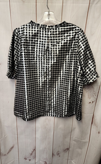J Crew Women's Size XXL Black & Silver Short Sleeve Top