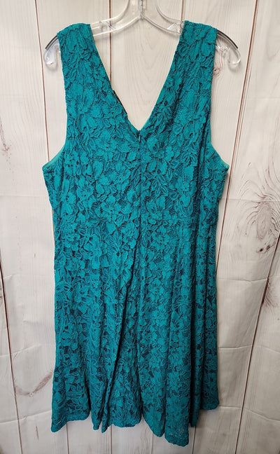 Lane Bryant Women's Size 22 Green Lace Floral Dress