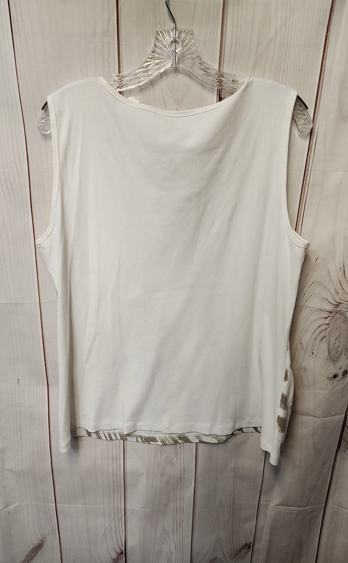 Zenergy - Chico's Women's Size 3 = US XL White & Gray Sleeveless Top