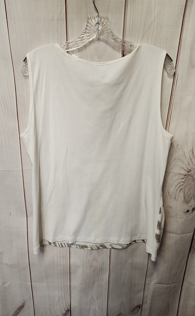 Zenergy - Chico's Women's Size 3 = US XL White & Gray Sleeveless Top