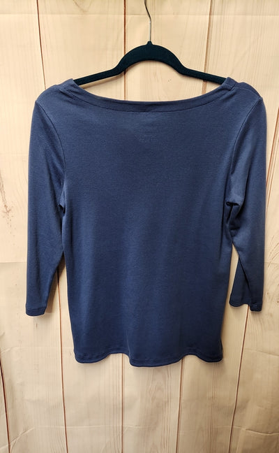 J Jill Women's Size XS Petite Blue 3/4 Sleeve Top