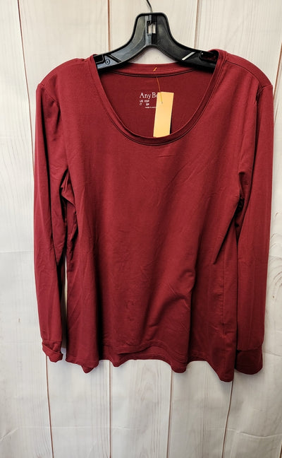 AnyBody Women's Size XS Petite Red Long Sleeve Top