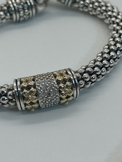 Gabrielle Bruni 14K Gold & .925 Sterling Silver Diamond Necklace & Bracelet Set
