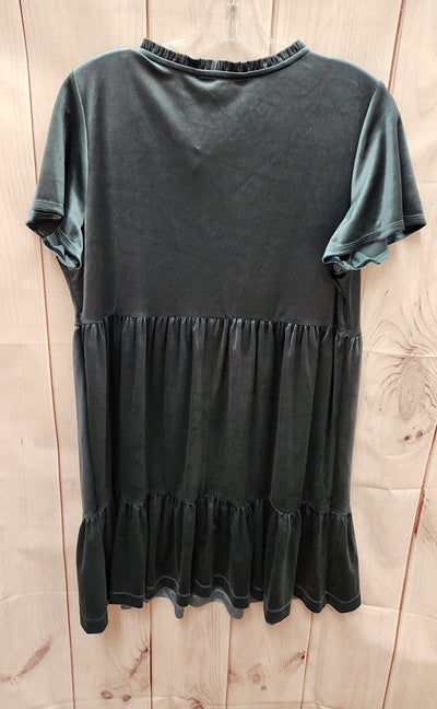 NWT Lauren Conrad Women's Size M Jewel Green Velour Dress