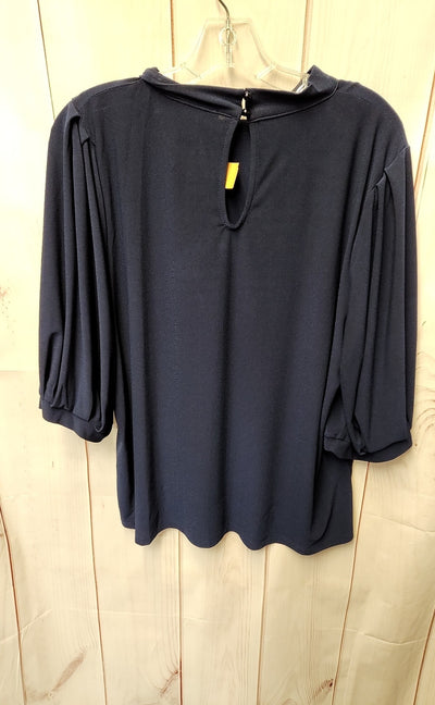 NWT Cece Women's Size XL Navy 3/4 Sleeve Top
