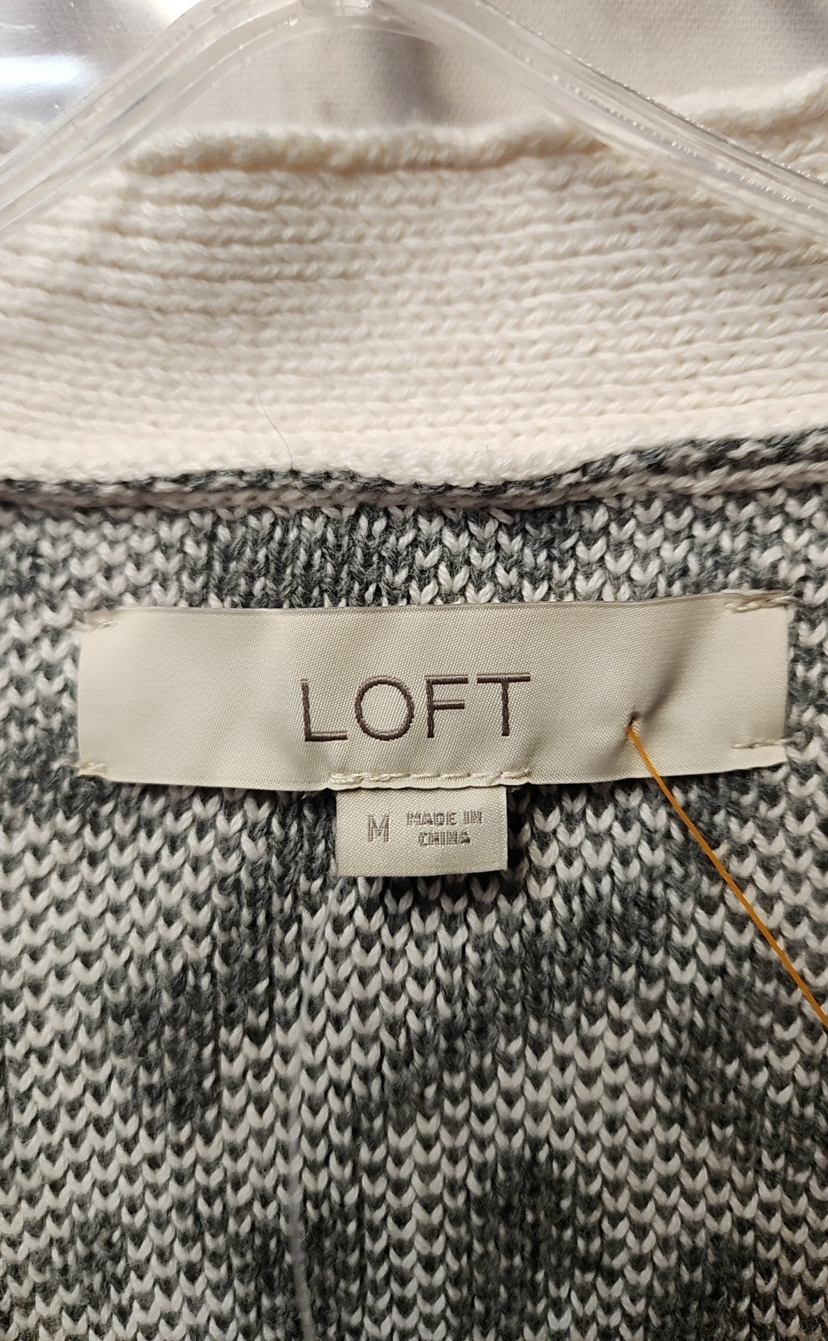 NWT Loft Women's Size M White & Gray Cardigan