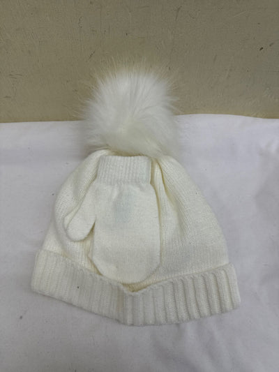 NWT Nicole Miller Kids' Size 2-4 White Hat & Gloves Set