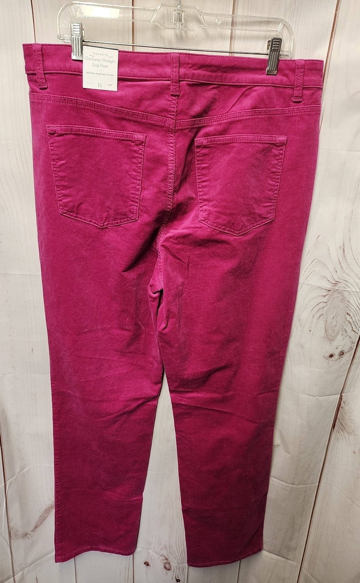 NWT Talbots Women's Size 14 Pink Corduroy Straight Leg Pants