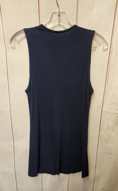 INC Women's Size L Navy Sleeveless Top