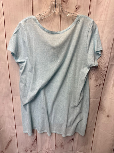 Pure Jill Women's Size M Light Blue Short Sleeve Top