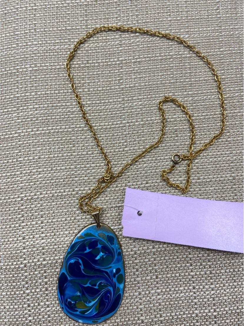 Gold Blue Necklace