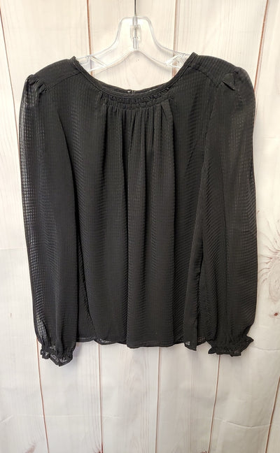 Loft Women's Size M Petite Black Long Sleeve Top