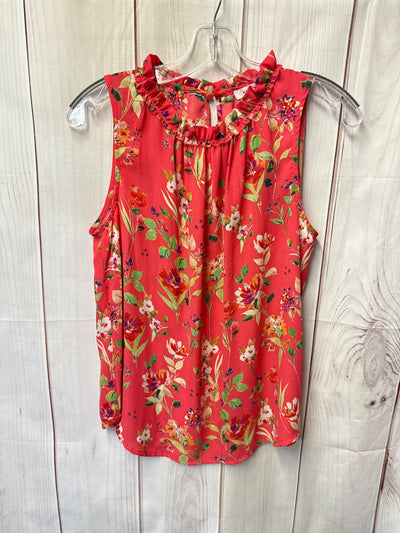 Rose & Olive Women's Size S Pink Floral Sleeveless Top