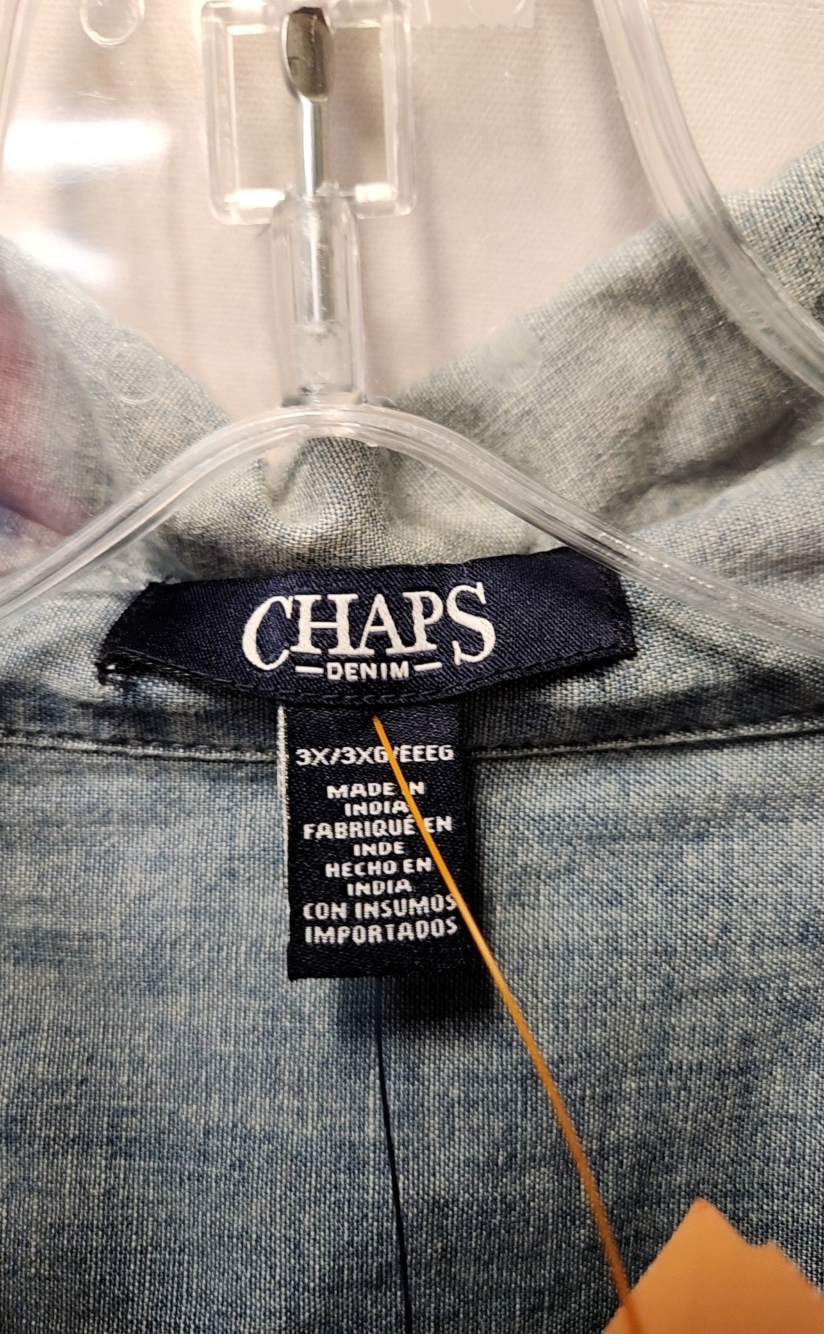 NWT Chaps Women's Size 3X Blue Long Sleeve Top