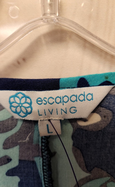 Escapada Living Women's Size L Blue 3/4 Sleeve Top
