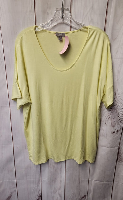 J Jill Wearever Collection Women's Size M Yellow Short Sleeve Top