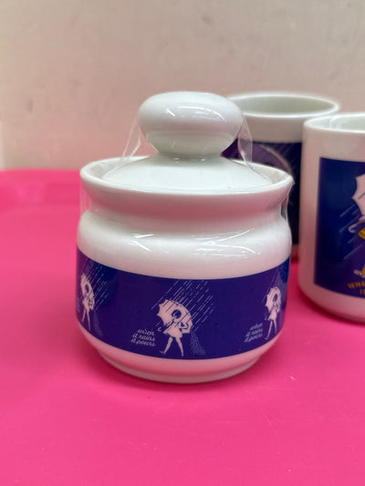 VTG 6PCS Morton Salt Set - 4 Mugs, 1 Cream, 1 Sugar