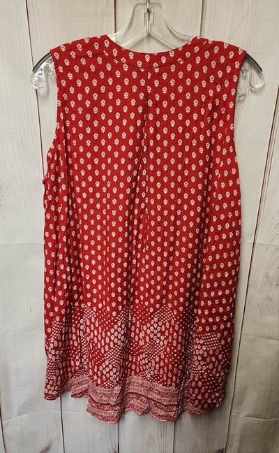 NWT Coco & Carmen Women's Size Large/X-Large Red Sleeveless Top