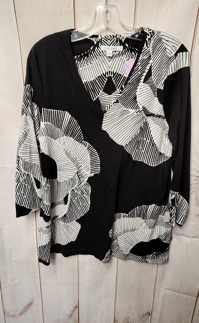 Chico's Women's Size 2 = US L Black Long Sleeve Top