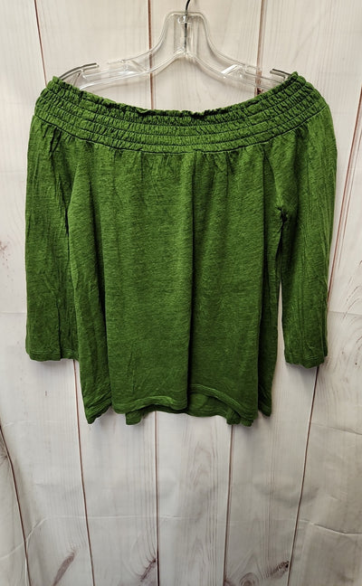 Caslon Women's Size S Green Long Sleeve Top