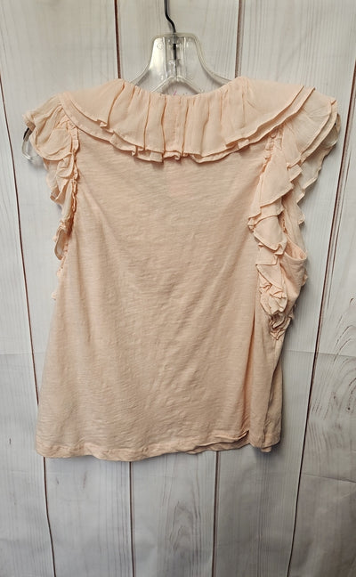 Anthropologie Women's Size S Peach Short Sleeve Top