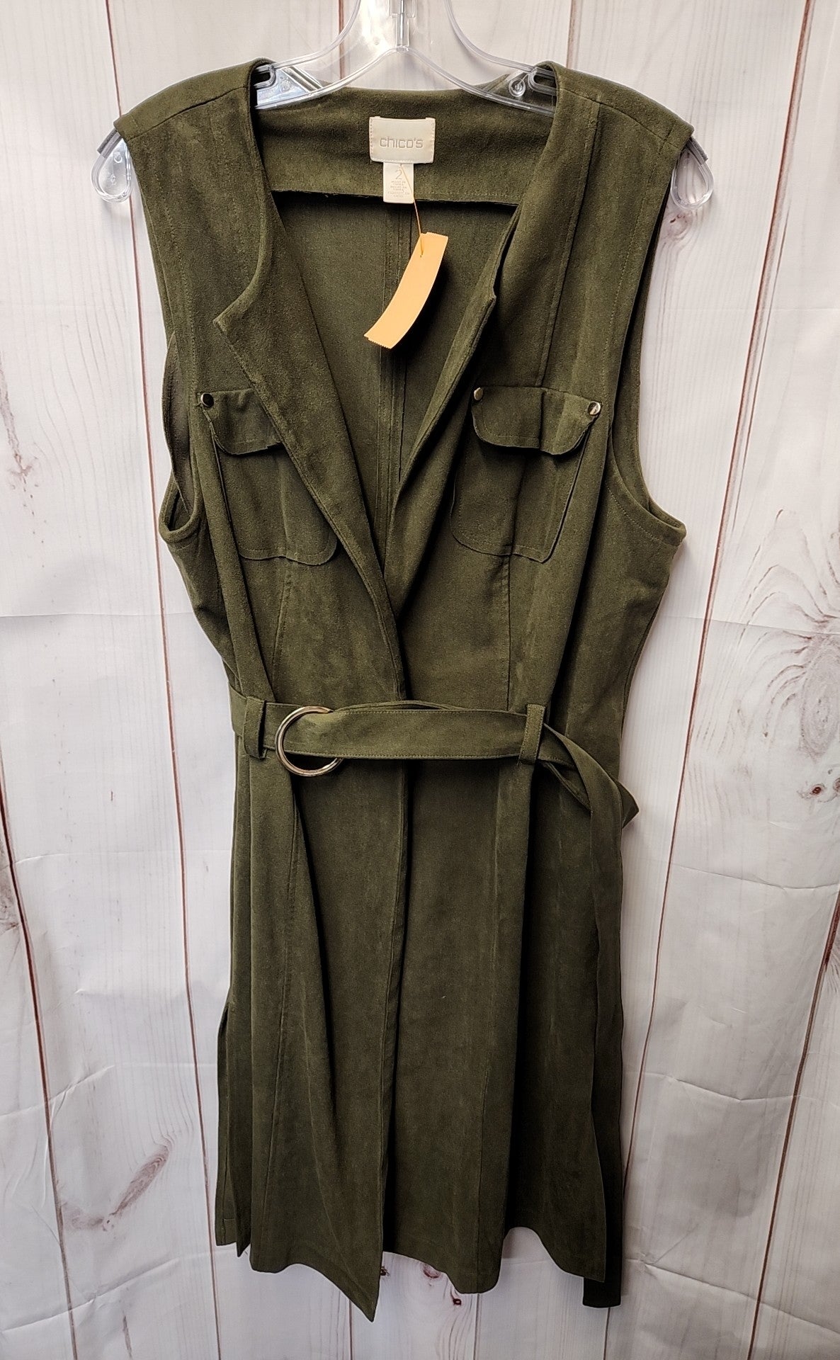 Chico's Women's Size 2 = US L Olive Green Cardigan