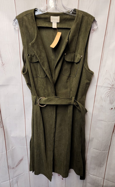 Chico's Women's Size 2 = US L Olive Green Cardigan