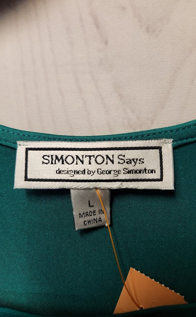 Simonton Says Women's Size L Green Short Sleeve Top