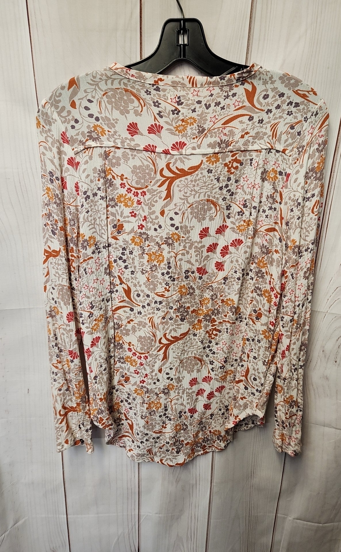 Hinge Women's Size S White & Pink Long Sleeve Top