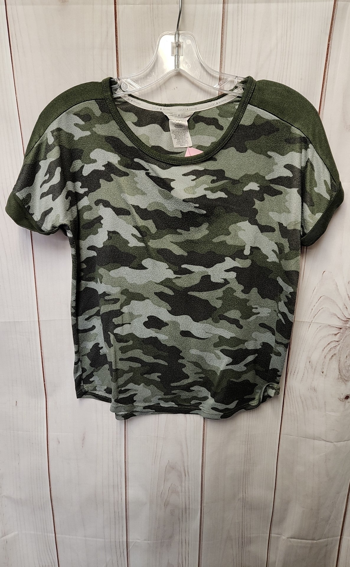 Lucky Brand Women's Size XS Green Camo Short Sleeve Top