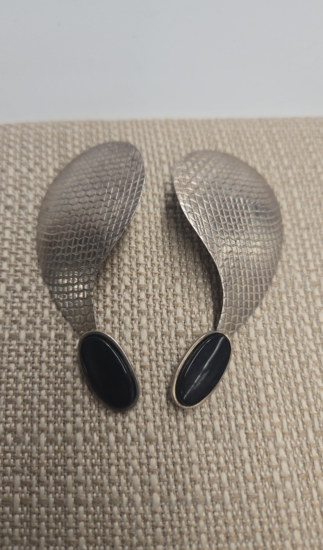 925 Sterling Black Stone Earrings