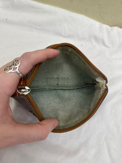 Dooney & Bourke Gray Leather Clutch AS IS - stains