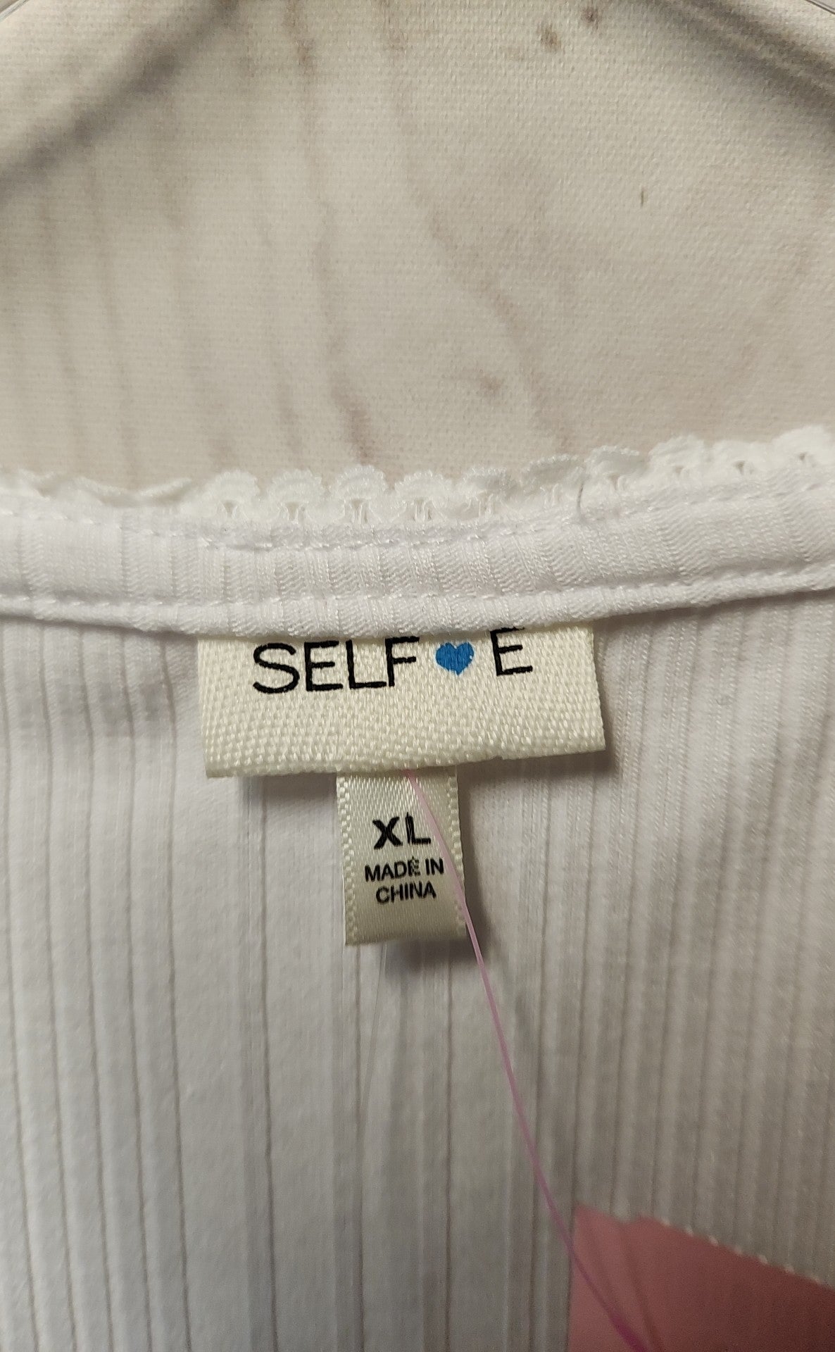 NWT Self E Women's Size XL White Bodysuit